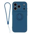 iPhone 18 Pro Flüssigsilikonhülle mit Ringhalter und Handschlaufe - Mitternachtsblau