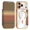 iPhone 18 Pro Max Elegante magnetische Flip-hülle mit RFID-Kartenfächern - Braun