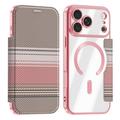 iPhone 18 Pro Elegante magnetische Flip-hülle mit RFID-Kartenfächern - Pink