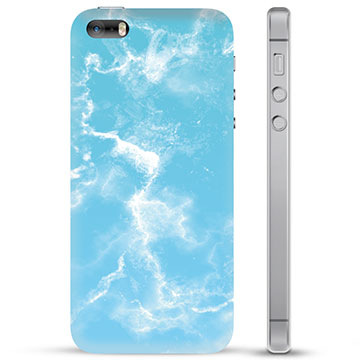 iPhone 5/5S/SE TPU Hülle - Blauer Marmor