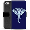 iPhone 5/5S/SE Premium Schutzhülle mit Geldbörse - Elefant