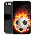 iPhone 6 / 6S Premium Schutzhülle mit Geldbörse - Fußball Flamme