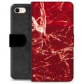 iPhone 7/8/SE (2020)/SE (2022) Premium Schutzhülle mit Geldbörse - Roter Marmor