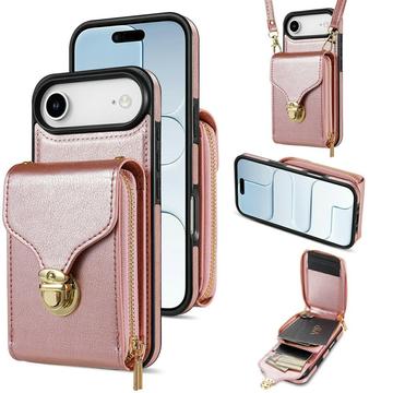 iPhone Air Alles-in-einem-Hülle mit Brieftasche und Armband - Roségold