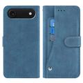 iPhone Air Elegante retro wallet hülle mit drehbarem Kartenhalter und Standfunktion - Blau
