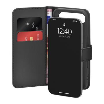 iPhone Air Puro Wallet Hülle mit 2 Kartenfächern - Schwarz