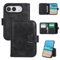iPhone Duo Wallet-Hülle mit 8 Kartenfächern und Handgelenkband - Schwarz