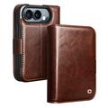 iPhone Fold Qialino Classic Lederhülle mit Geldbörse - Dunkelbraun