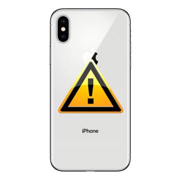 iPhone X Akkufachdeckel Reparatur - inkl. Rahmen - Silber