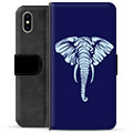 iPhone X / iPhone XS Premium Schutzhülle mit Geldbörse - Elefant