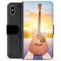 iPhone X / iPhone XS Premium Schutzhülle mit Geldbörse - Gitarre