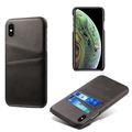 iPhone X/XS KSQ Beschichtete Kunststoff Hülle mit Kartenfächern - Schwarz