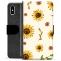iPhone X / iPhone XS Premium Schutzhülle mit Geldbörse - Sonnenblume