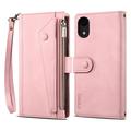 iPhone XR Esseble Brieftaschenhülle mit Reißverschluss und Handschlaufe - Rosa