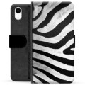 iPhone XR Premium Schutzhülle mit Geldbörse - Zebra