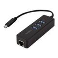 LogiLink UA0283 3-Port USB 3.0 Hub zu Gigabit Ethernet Netzwerkadapter - Schwarz