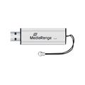MediaRange USB 3.0-Flash-Laufwerk mit Schiebemechanismus - 16GB - Schwarz / Silber