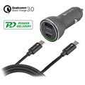 4smarts USB-C Auto-Schnellladegerät - QC3.0 & USB PD - 30W - Schwarz