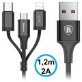 Baseus 3-in-1-USB-Kabel - Lightning, Typ-C, MicroUSB