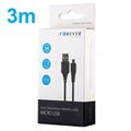 Forever Charge & Sync MicroUSB Kabel - 3m - Schwarz