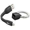 Goobay Keychain MicroUSB Kabel - 0.1m - Schwarz