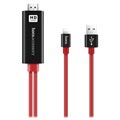 Hoco UA4 Lightning / HDMI AV-Adapter - iPhone, iPad, iPod - Schwarz / Rot