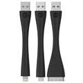 Mophie USB Reiseset - Lightning, 30-pin, MicroUSB - Schwarz
