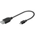 Qnect MicroUSB OTG Kabeladapter - Schwarz