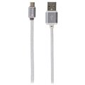 Skross Steel Line Charge'N Sync MicroUSB Kabel - 1m - Silber