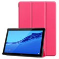 Tri-Fold Serie Huawei MediaPad T5 10 Folio Hülle - Hot Pink