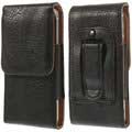 Lotrechte Belt Clip Leder Tasche - iPhone 4S, Nokia X, LG L40 D160 - Schwarz