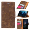Vintage Serie Huawei Mate 20 Pro Wallet Schutzhülle - Kaffee