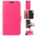 Huawei P20 Wallet Schutzhülle mit Magnetverschluss - Hot Pink