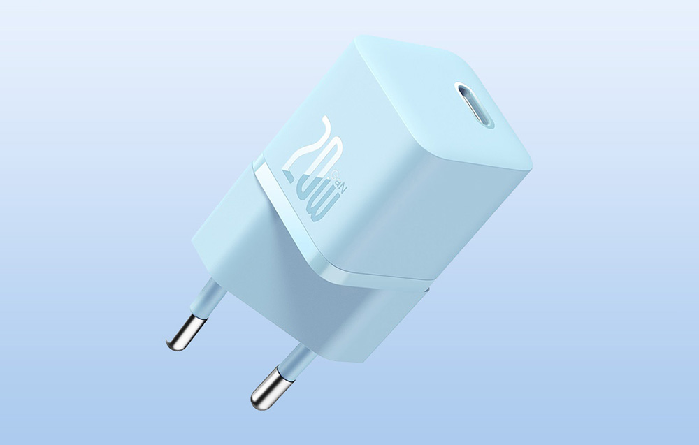Baseus Mini GaN5 20W USB-C Wandladegerät - Blau