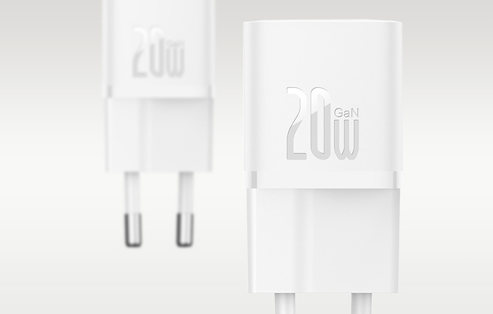 Baseus Mini GaN5 20W USB-C Wandladegerät - Weiß